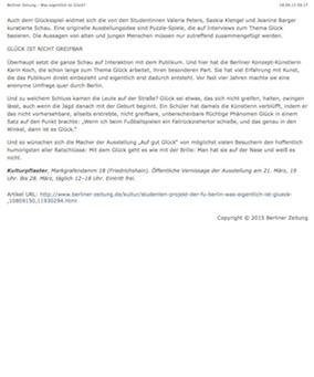 berliner zeitung, projekt glueck 2